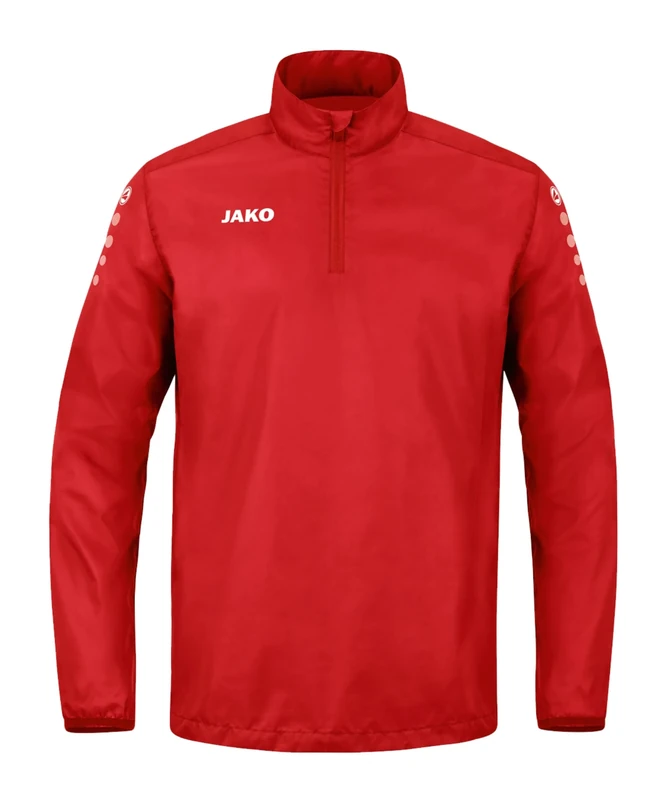 JAKO Men's Rainzip Team All-Weather Sweat/Zip top, red, XXL