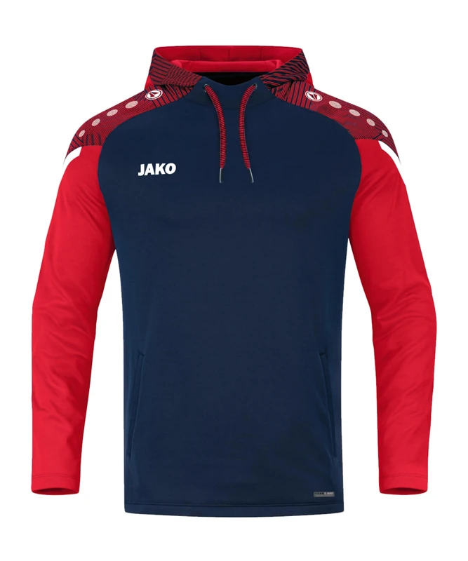 JAKO Men's Performance Hooded Sweatshirt, Navy/red, L