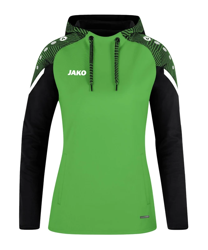 JAKO Women's Performance Hooded Sweatshirt, Soft Green/Black, 38