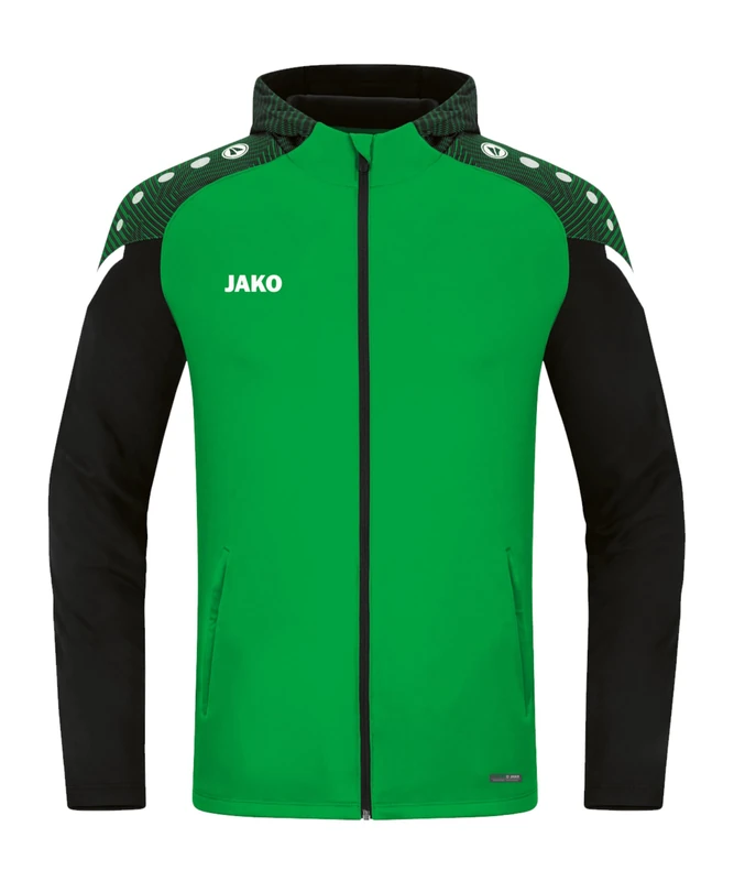 JAKO Men's Performance Hooded Jacket, Soft Green/Black, L
