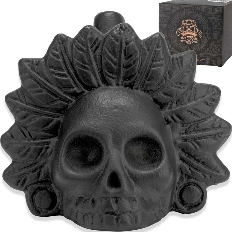 ARKAEOLOGY Aztec Death Whistle: Loudest Screaming Whistle at 125+ Decibels - Authentic Human Screams - Black Ceramic - Perfect for Halloween, Day of the Dead, or Scaring People