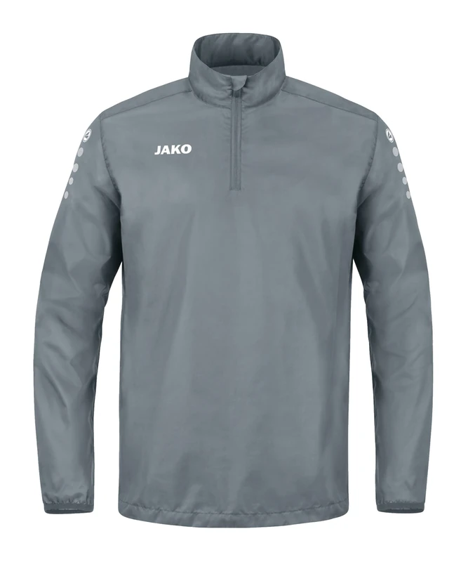 JAKO Men's Rainzip Team All-weather sweat/zip top, stone grey, L