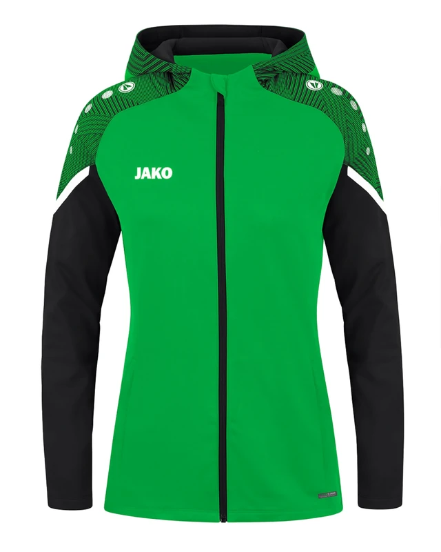 JAKO Women's Performance Hooded Jacket, Soft Green/Black, 42