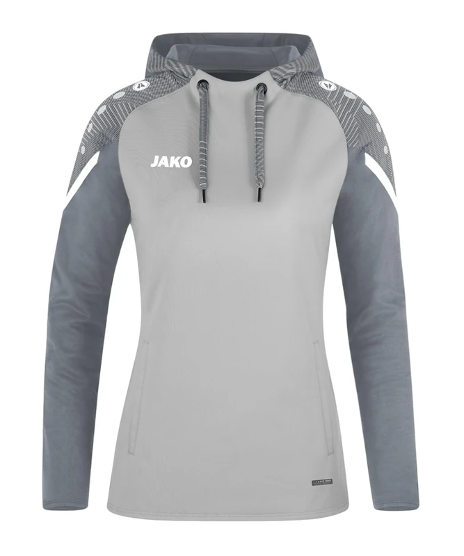 JAKO Women's Performance Hooded Sweatshirt, Soft Grey/Stone Grey, 42