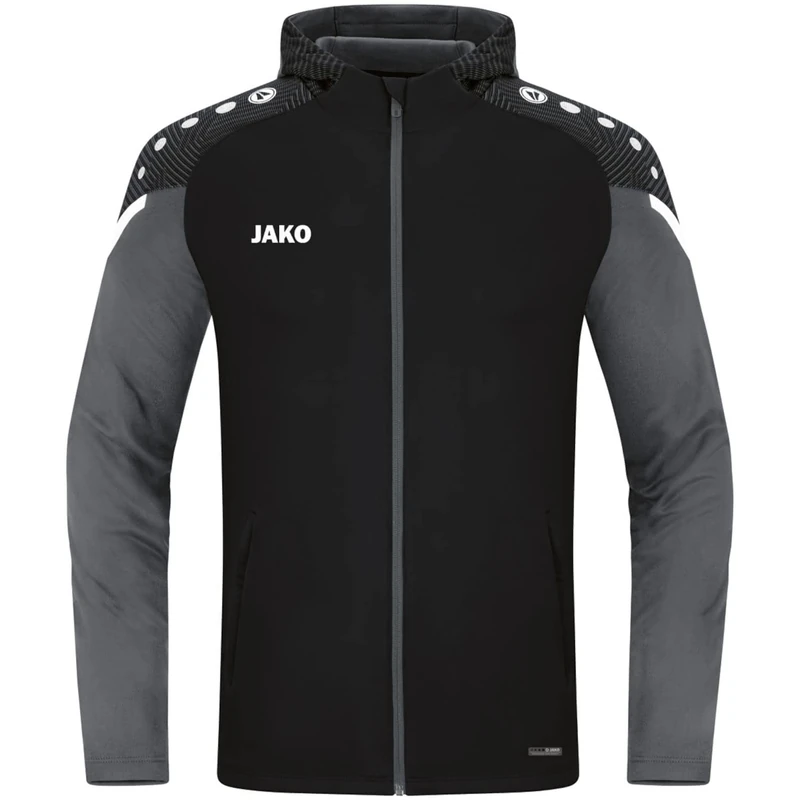 JAKO Performance 6897 Men's Hooded Jacket, Neon Orange/White/Navy, M