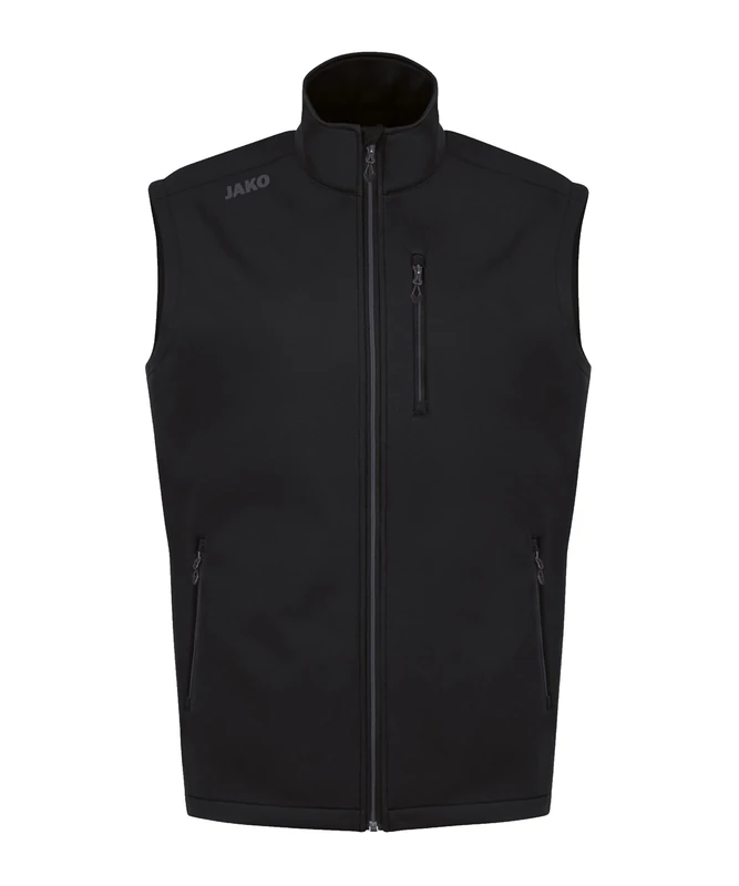 JAKO Men's Premium Softshell Vest Jackets, Black, M