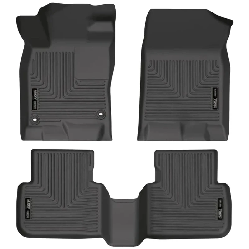 Husky Liners | Weatherbeater Series | Front & 2nd Row Floor Liners - Black | 95521 | Fits 2022 Honda Civic Hatchback/Sedan, 2023 Acura Integra Hatchback