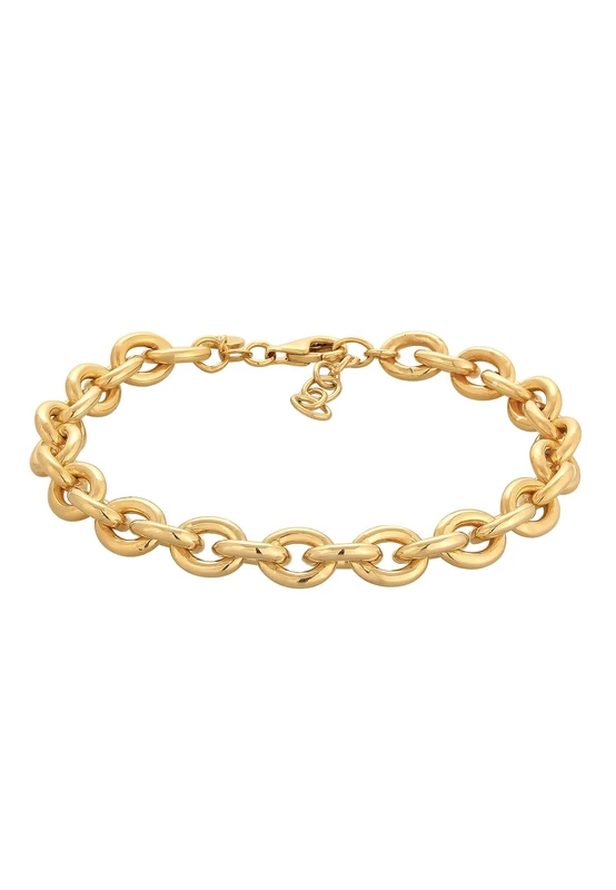 Elli Premium Bracelet Ladies Statement Coarse Elegant In 925 Sterling Silver Gold Plated