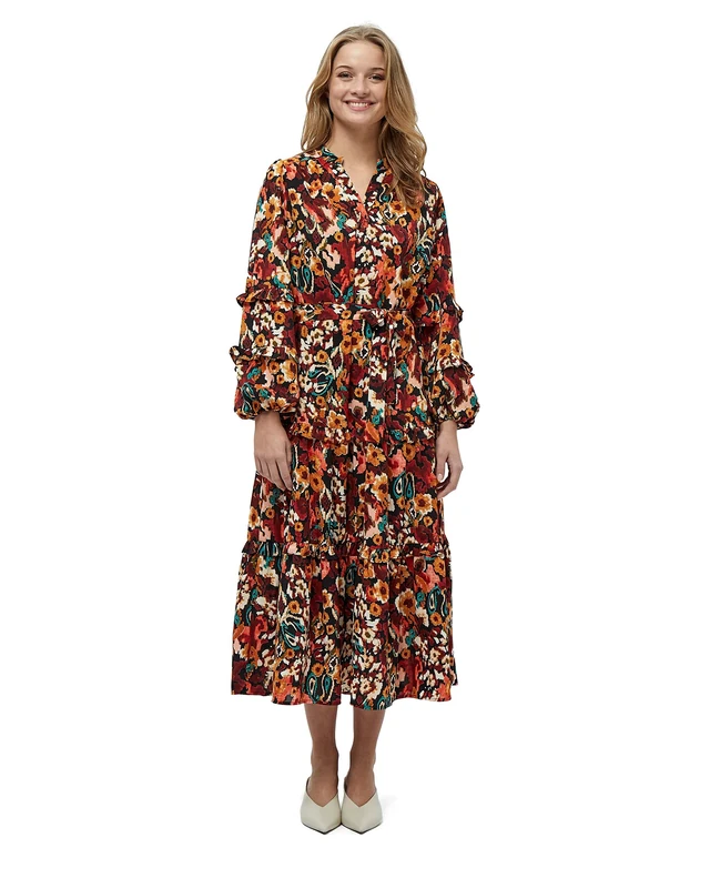 Desires Women's Jaclyn Long Dress 5000P Redwood Print S - Image 1