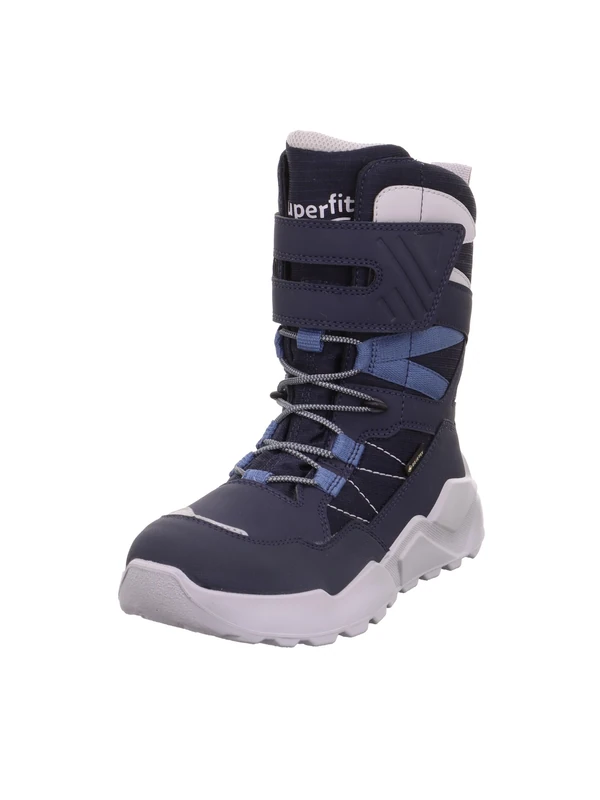 Superfit Boys' Rocket Warm Lined Gore-Tex Snow Boots, Blue light grey 8000, 3.5 UK
