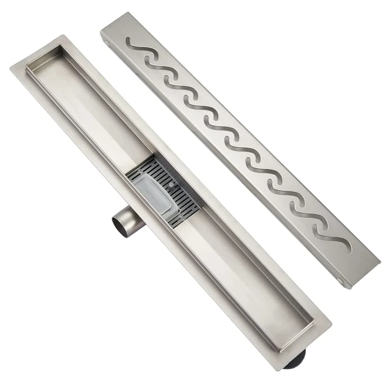 Plumbsys Linear Shower Drain L70cm,Stainless Steel,S type floor drain complete set ，Shower Drain Siphon with Odor Stop and Hair Strainer …