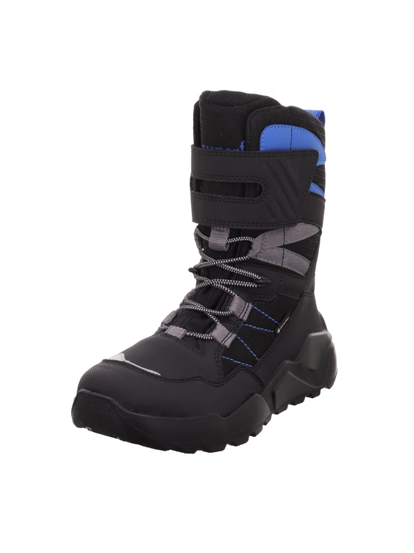 Superfit Boys' Rocket Warm Lined Gore-Tex Snow Boots, Black Blue 0000, 12.5 UK Child