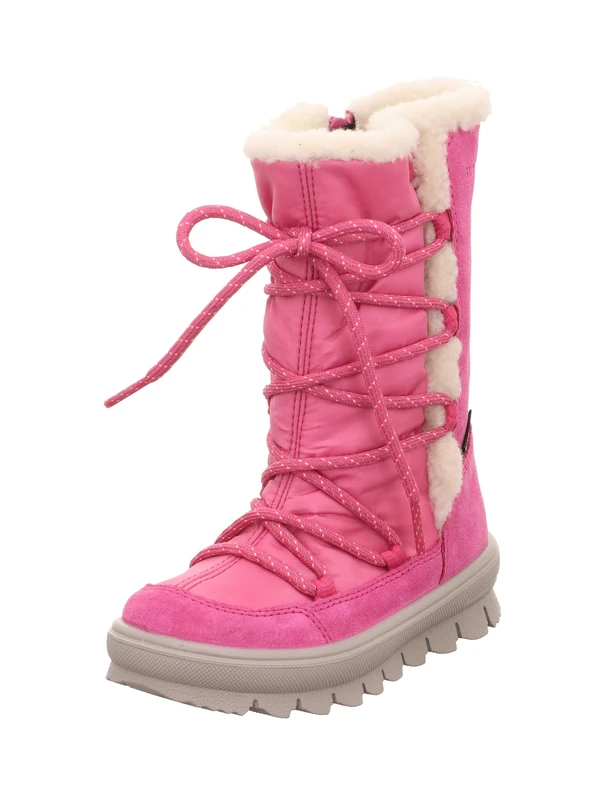 Superfit Unisex Lace-Up Boots Girls 1-000223-7500 Green, Pink 5500, 1.5 UK