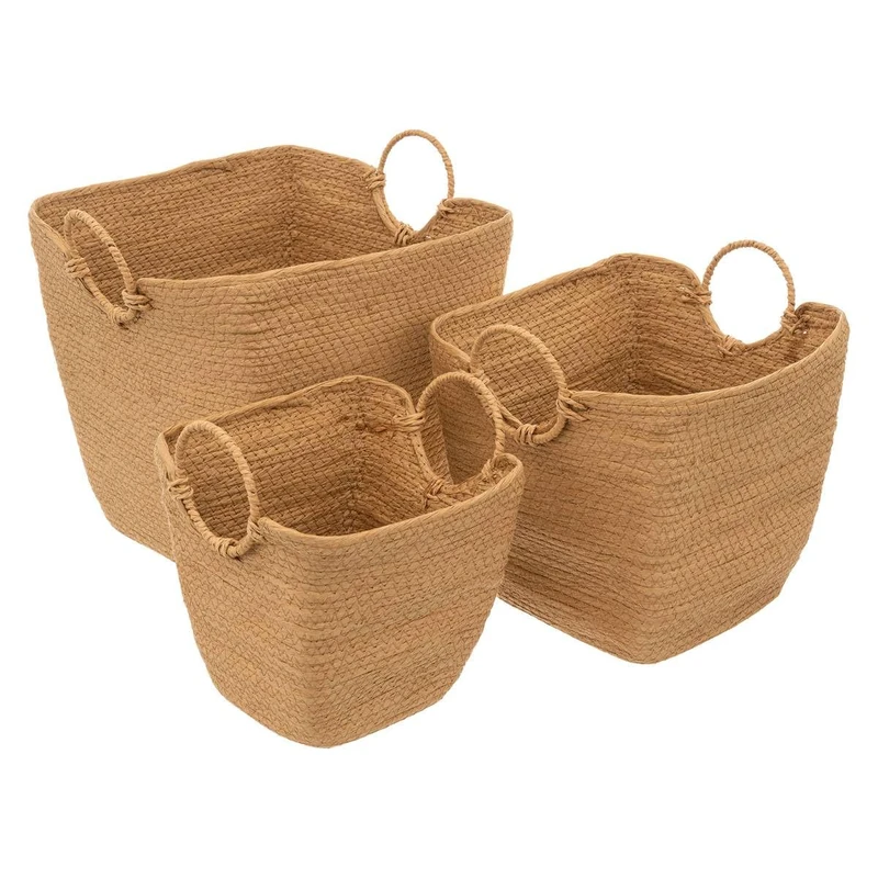 Set of 3 Natural Storage Baskets - Five