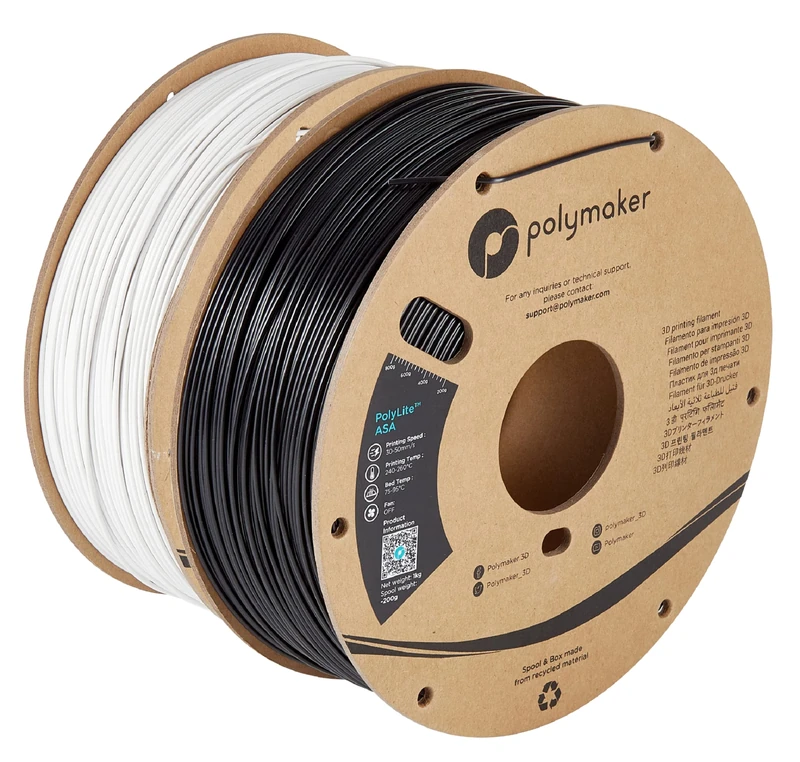 PolyLite ASA 1.75mm Bundle 2x1kg - Heat & Weather Resistant 3D Printer Filament, Perfect for Outdoor Parts