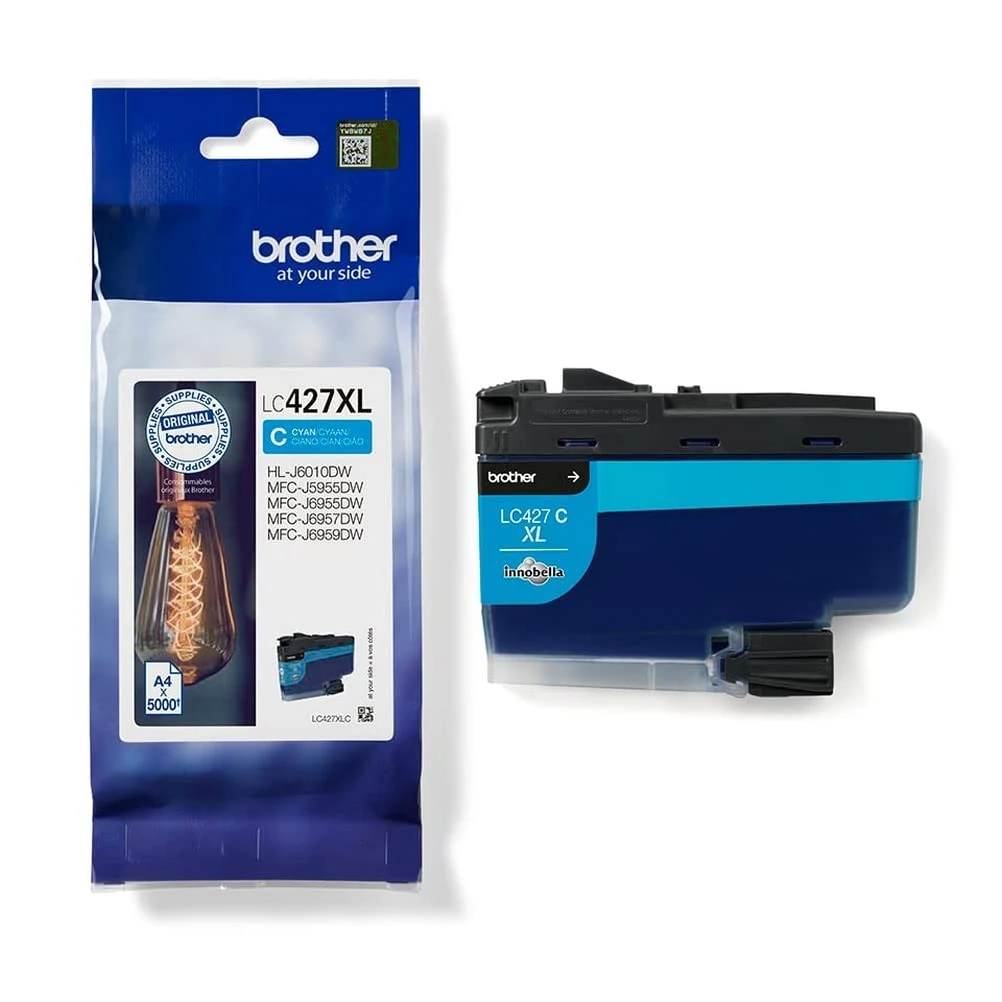 Brother LC-427XLC Inkjet Cartridge, Cyan, Single Pack, High Yield, Includes 1 x Inkjet Cartridge, Genuine Supplies
