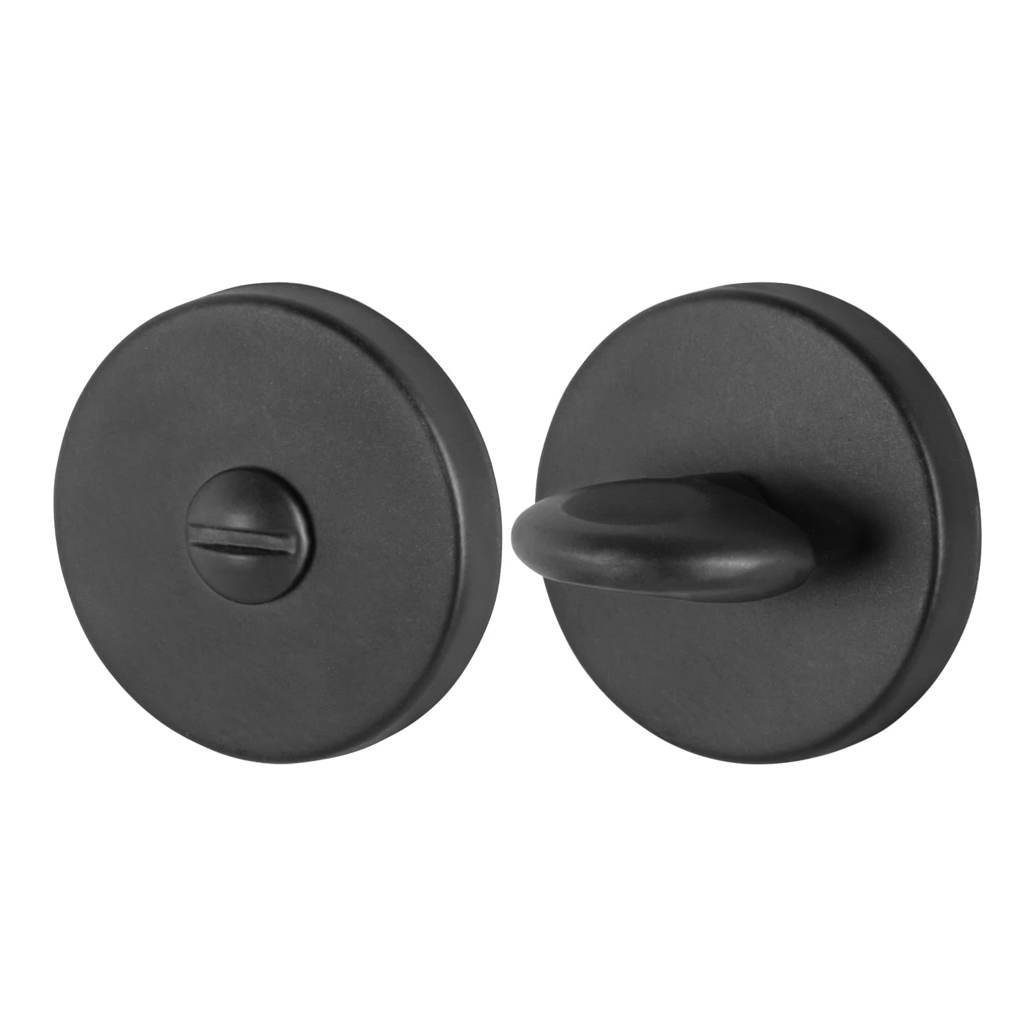 EAI Round Bathroom Thumbturn & Release Set - Matt Black | Universal Black Door Turn and Release Lock for Bathroom/Toilet with Emergency Coin Release Lock