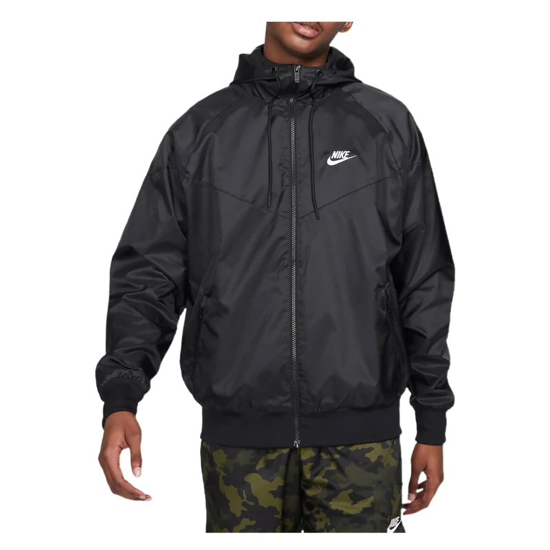 Nike Men's M NSW SPE WVN LND WR HD JKT Jacket, Black/White, L-T