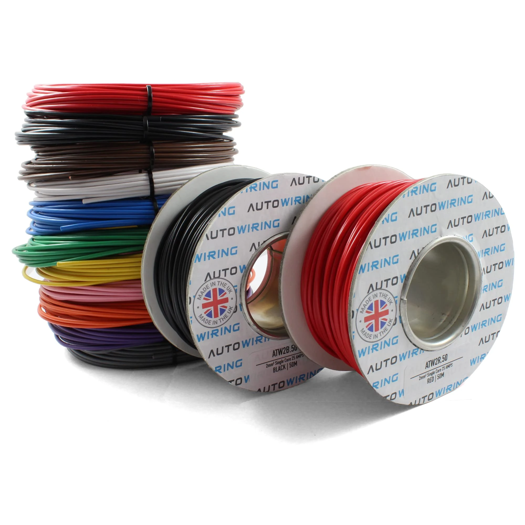 25 AMP Rated 2mm² Single Core Stranded Copper Cable 12v 24v Thin Wall Wire (10M 20M 50M 100M) (ORANGE, 10M Coil)