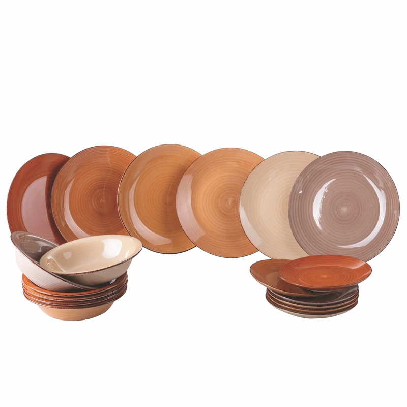 Chocolate Chalet Table Set 18 Pieces in Stoneware - Image 1