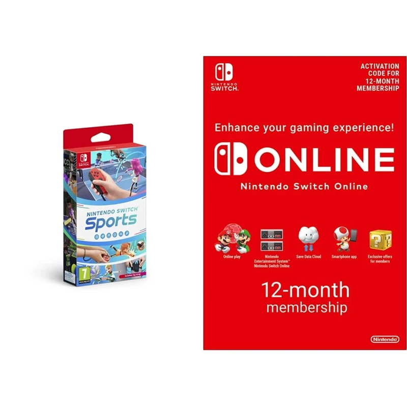 Nintendo Switch Sports (Nintendo Switch) + Nintendo Switch Online Membership - 12 Months | Switch Download Code