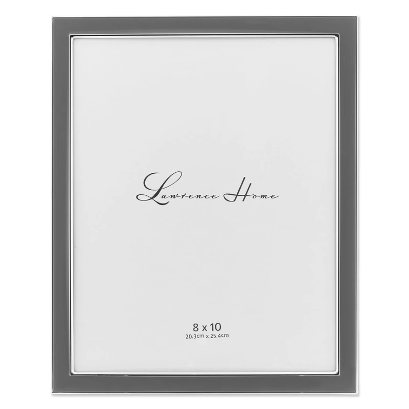 Lawrence Frames Polished Enamel Picture Frame, 8x10, Gray