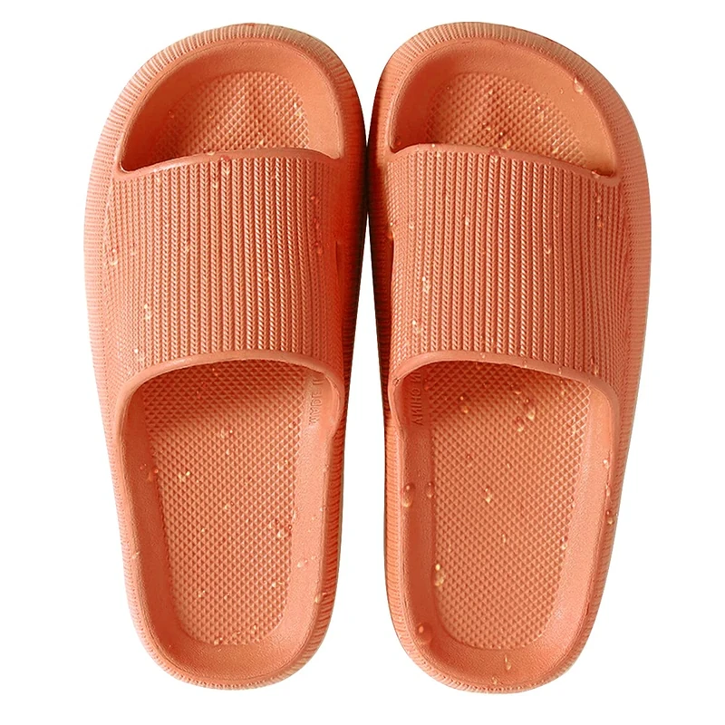 HSHAPAY House Slippers for Man And Women Beach Slides Non-Slip Lightweight Open-toe Shower Shoes Quick Drying Extra Thick Sandals (9.5 UK, Orange, numeric_9_point_5)
