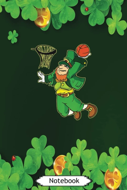 Saint Patrick's Day Leprechaun Basketball Dunk Boys Kids: Simple Lined Blank Paper With 6x9 in, 110 Pages And Matte Finish, Use For Writing, Journal, ... For Girlfriend Or Boyfriend, Wife Or Husband