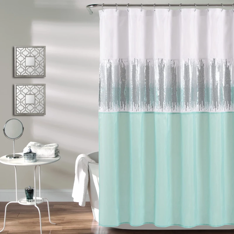 Lush Decor Night Sky Shower Curtain White/Blue Single 72X72