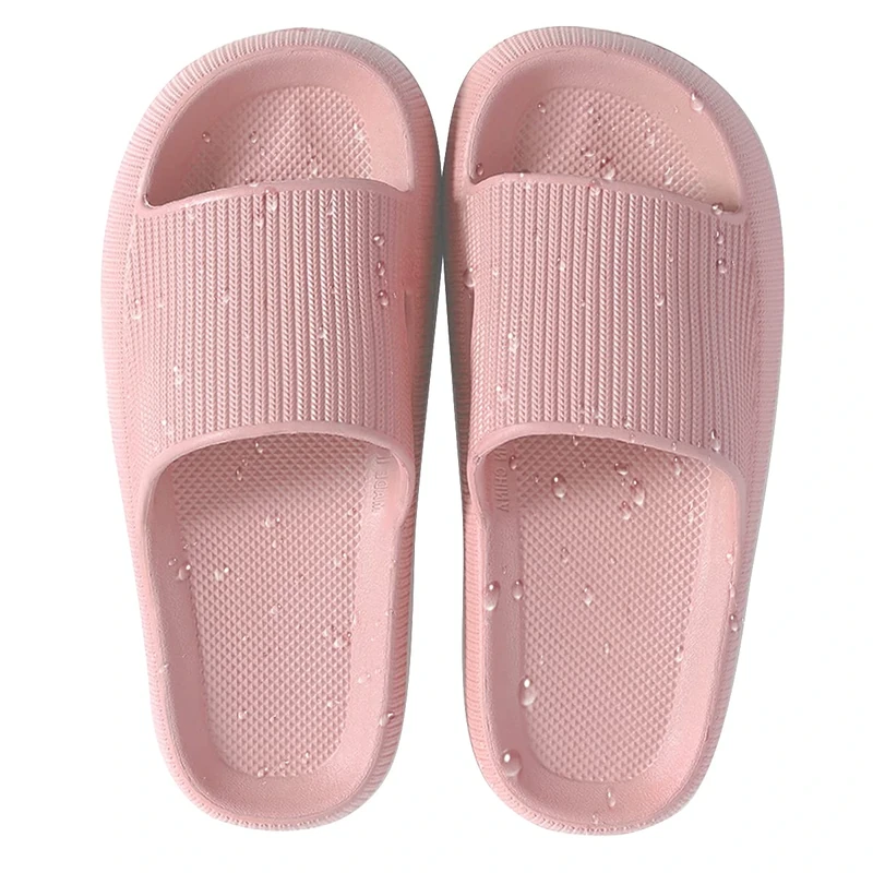 HSHAPAY House Slippers for Man And Women Beach Slides Non-Slip Lightweight Open-toe Shower Shoes Quick Drying Extra Thick Sandals (9.5 UK, Pink, numeric_9_point_5)
