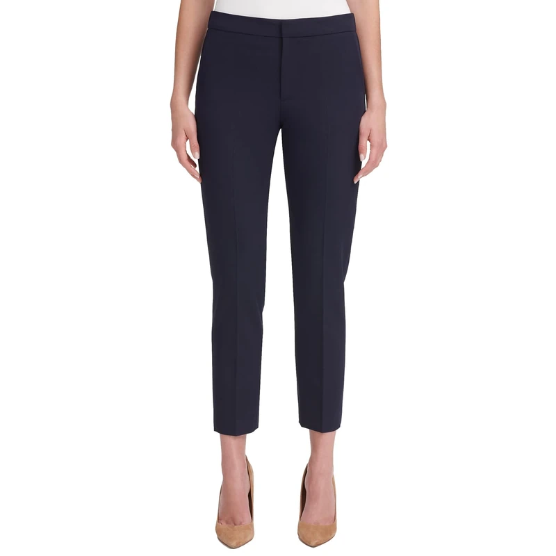 Tommy Hilfiger Women's Sloane Elastic Waistback Ankle Trouser Pant Suit, Midnight, 2