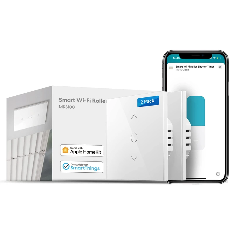 meross WiFi Roller Shutter Switch Works with Homekit, Alexa Shutters, Smart Blinds Switch Requires Zero Wire, Timer and Voice Control, Compatible with Siri, Alexa, Google Assistant - Image 1