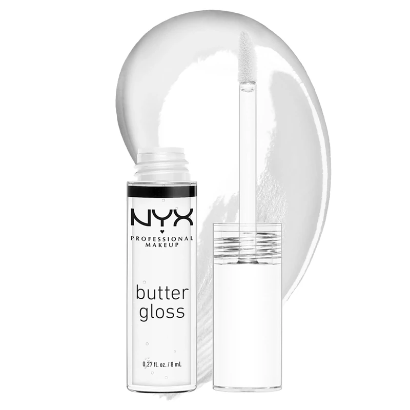 NYX Professional Makeup Lip Gloss, Butter Gloss, Non-sticky formula, Easy Application, Leaves Your Lips Feeling Silky Smooth, Glossy Finish, Shade Clear, 8ml