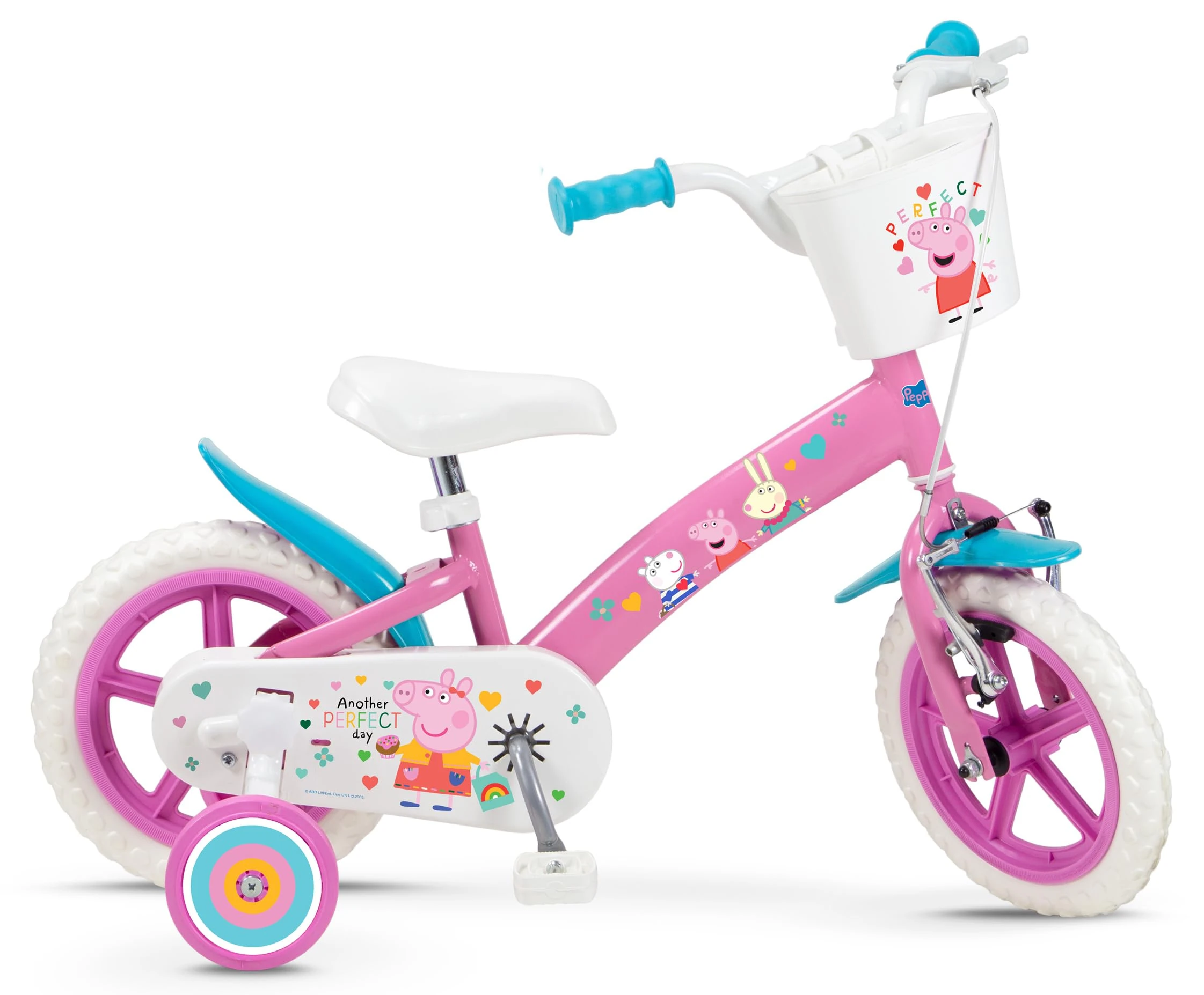 Toimsa Peppa Pig Kids Bike, Learn to Ride Bicycle, with Training Wheel Stabilisers and Mudguard, for children/youth age 3+ Years, Pink