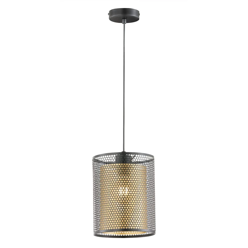 WOFI Cheval 12096 Pendant Light 1-Bulb Black/Gold Height 150 cm x Width 15 cm x Length 15 cm - Image 1