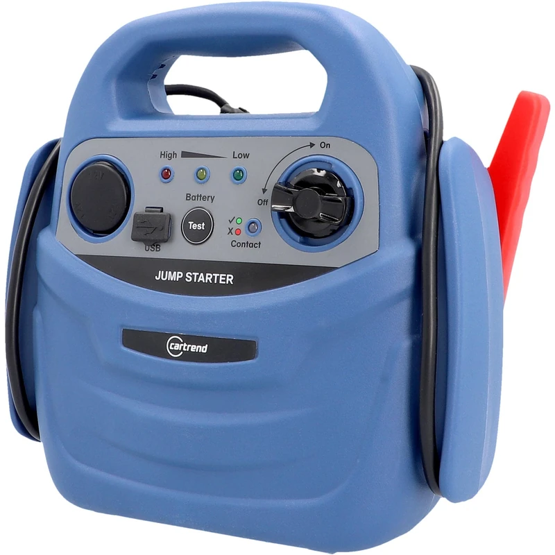 cartrend Portable Power Station, Jump Starter, Power Station with Integrated Compressor up to 7 bar, USB and 12 V Car Connection, 600 A