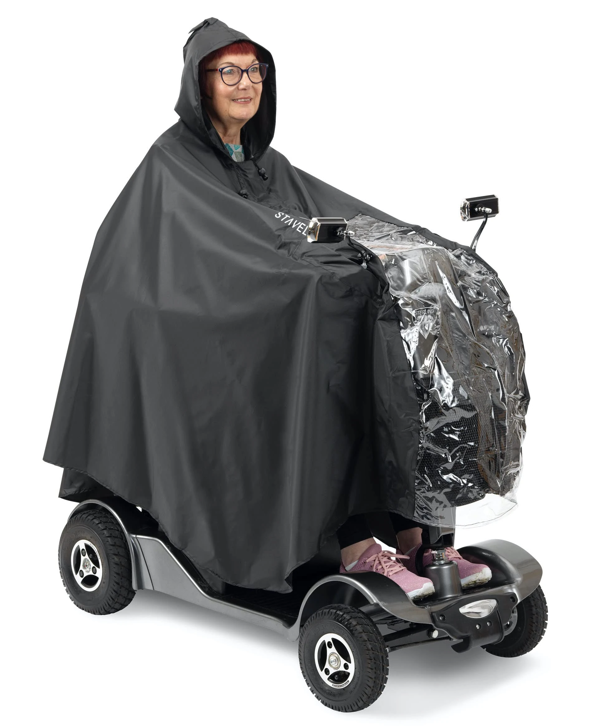 Staveley Mobility Scooter Cape | Unisex Waterproof Rain Poncho Cover for Electric Scooters and Wheelchair Users – Lightweight, Compact (Large Cape)