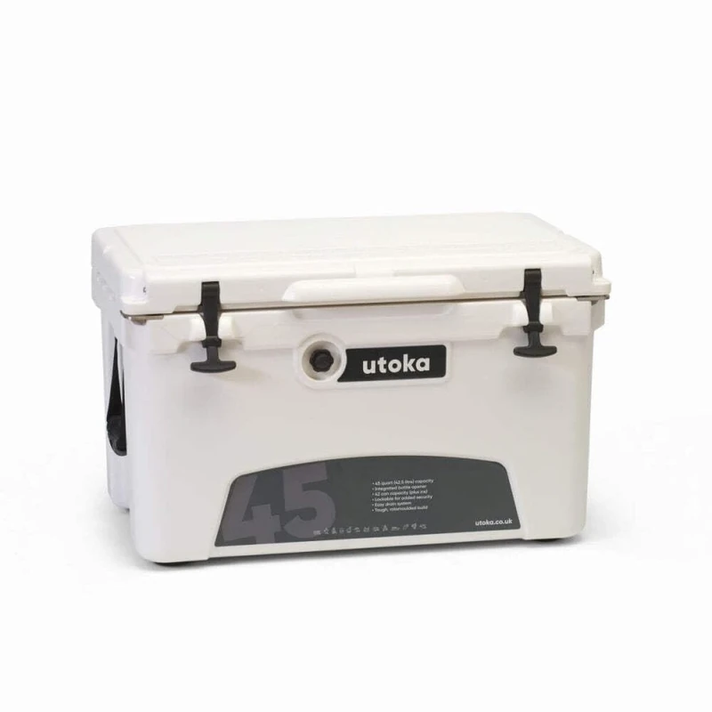 Utoka 45 Cooler, White – 42 Litre Capacity Portable Hard Cooler With Carry Handle, Cool For 5 Days, Includes Bottle Opener, Cup Holder, Chopping Board For Picnics & Overnighters - Image 1