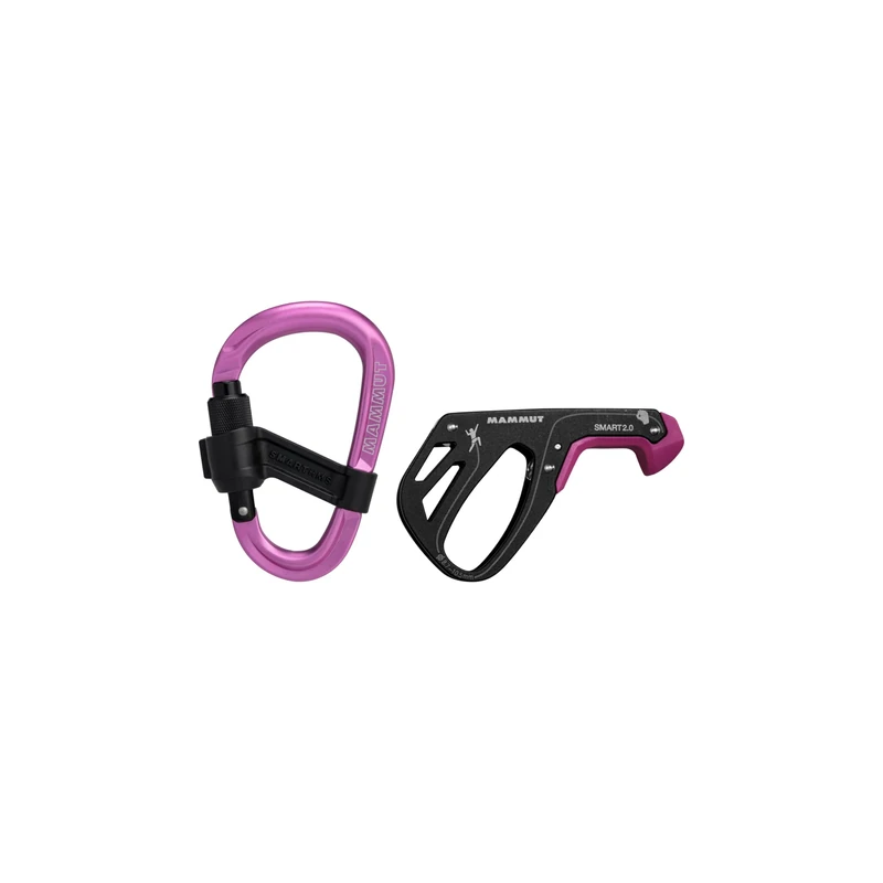 Mammut Smart 2.0 Belay Package | Belay Device & Carabiner Kit, Climbing Equipment | Pink, One Size