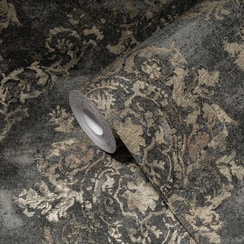 Livingwalls My Home My Spa 387074 Non-Woven Wallpaper Baroque Umber Grey Pearl Beige 10.05 x 0.53 m Made in Germany