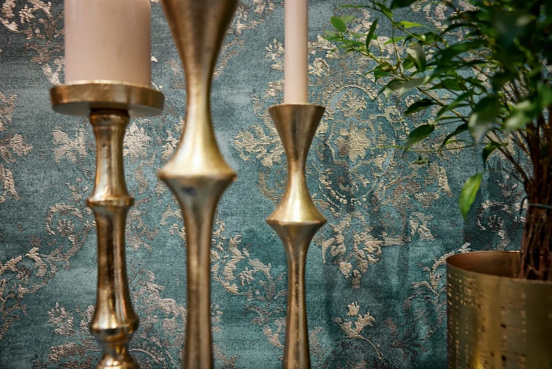 Livingwalls My Home My Spa Baroque Wallpaper Blue Beige 387073 Living Room Non-Woven Wallpaper Ornaments 10.05 x 0.53 m Made in Germany