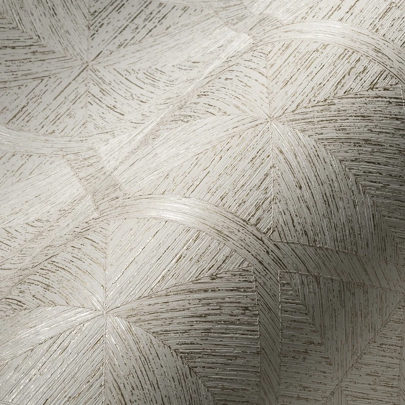 Livingwalls My Home My Spa 386903 3D Geometric White Gold Non-Woven Textured Wallpaper 10.05 x 0.53 m Made in Germany - Image 1