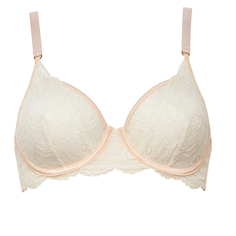 Maison Lejaby - Women's Manufacture Lace Underwired Bra, Shell Beige, S