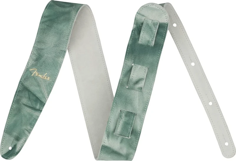 Fender Tie Dye Leather Strap Sage Green, Green