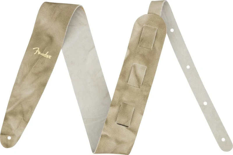 Fender Guitar Strap Tie-Dye Leather, Natural/Beige, 2" Wide, Adjustable 43.5"- 55"