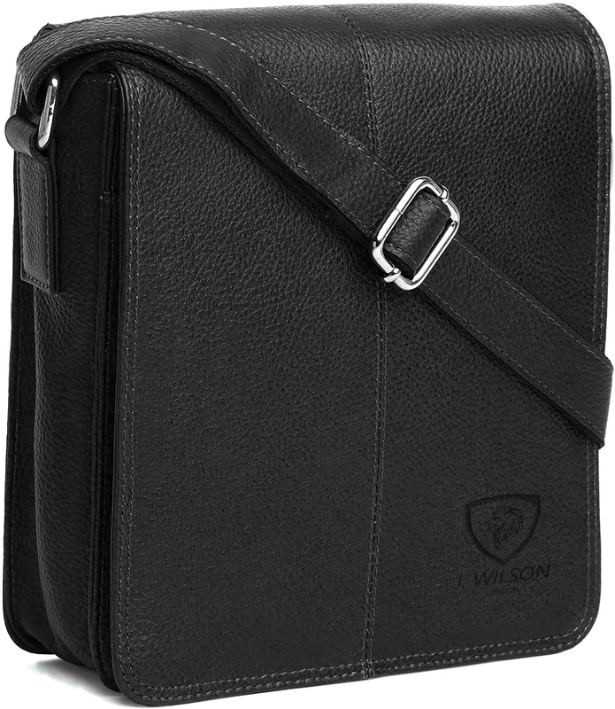 J. Wilson London Vintage Hunter Leather Handmade Mens Messenger Bag