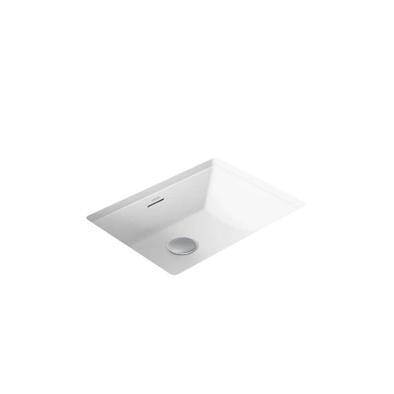 Brazn Rectangle Undermount Bathroom Sink, White