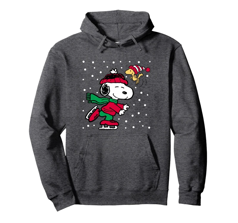 Peanuts - Christmas Snoopy Ice Skating Pullover Hoodie