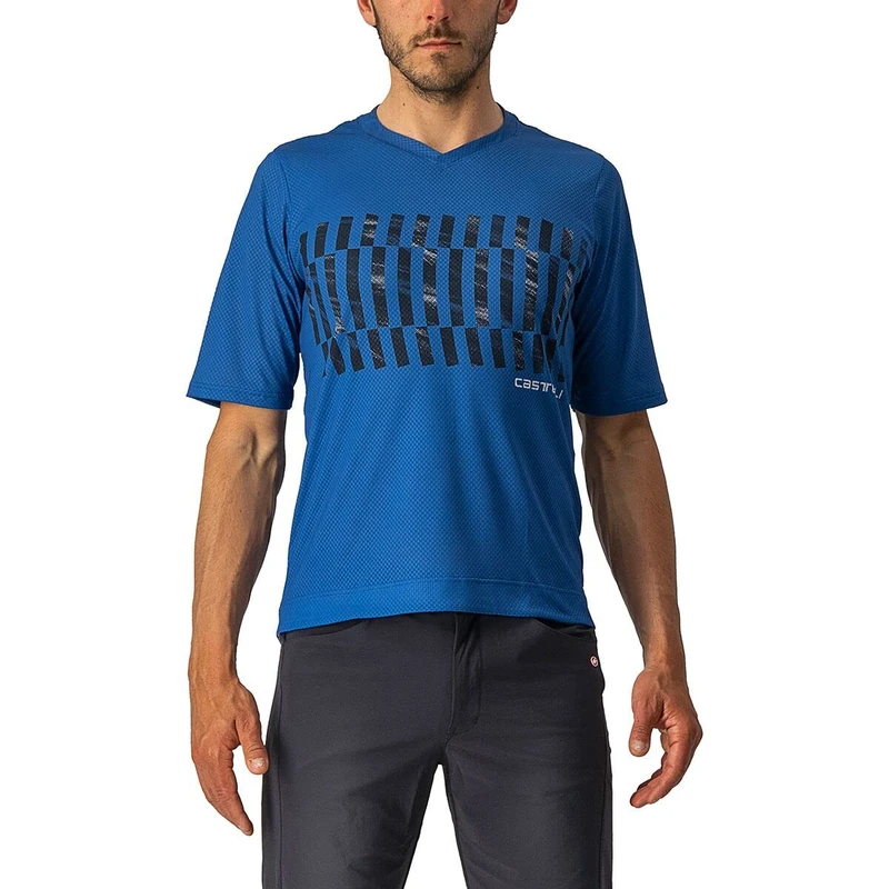 CASTELLI 4522008-417 Trail TECH TEE Sweatshirt Men's Cobalt Blue/Savile Blue-Silver S