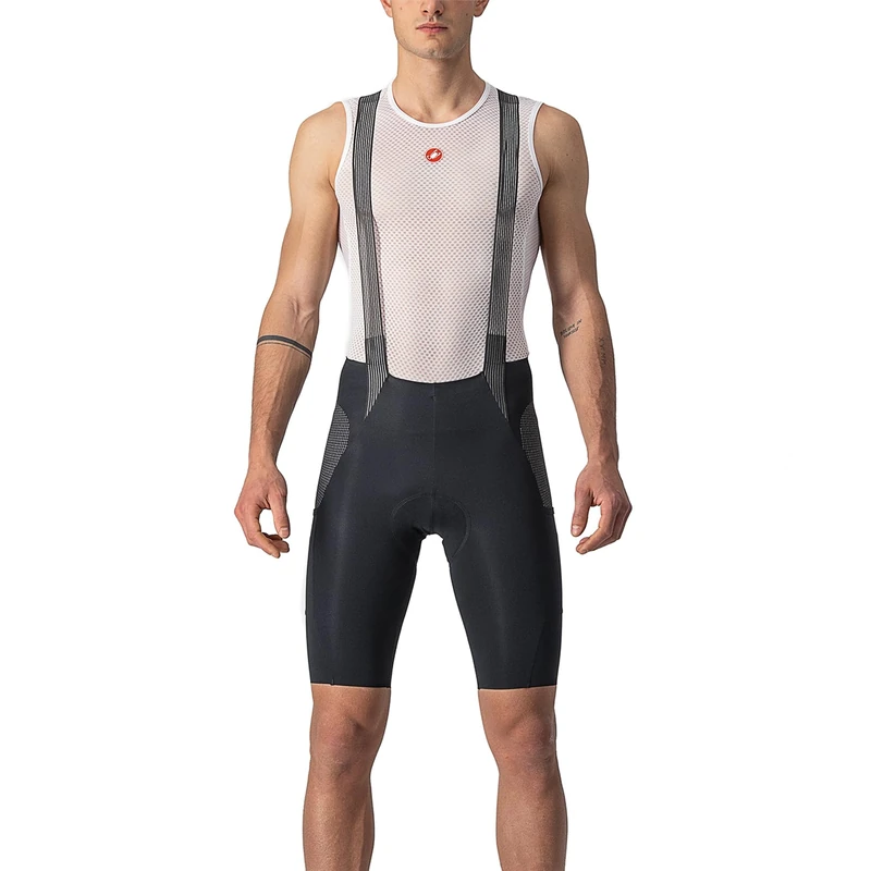 CASTELLI Free Unlimited Bibshort Cycling Shorts with Braces Men/Women, High Performance, Breathable and Comfortable Black